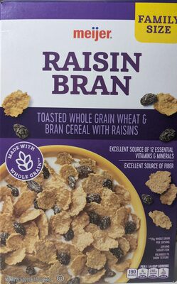 Raisin Bran Toasted Whole Grain Wheat And Bran Cereal With Raisins, Raisin Bran