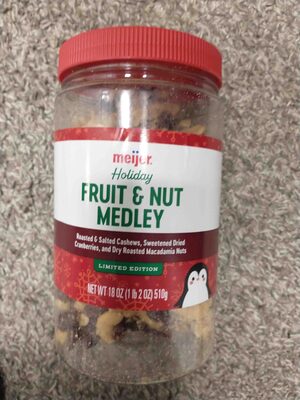 Holiday Medley Roasted & Salted Cashews, Sweetened Dried Cranberries, And Dry Roasted Macadamia Nuts, Holiday Medley