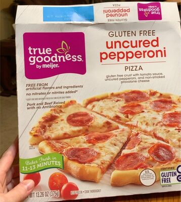 Uncured Pepperoni Gluten-Free Crust Pizza With Tomato Sauce, Uncured Pepperoni, And Non-Smoked Provolone Cheese, Uncured Pepperoni