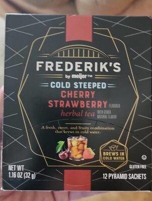 Cherry Strawberry Cold Steeped Herbal Tea Pyramid Sachets, Cherry Strawberry