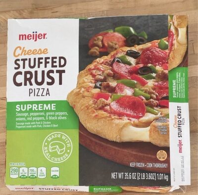 Supreme Sausage, Pepperoni, Green Peppers, Onions, Red Peppers, & Black Olives Cheese Stuffed Crust Pizza, Supreme