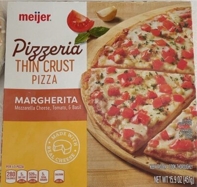 Margherita Mozzarella Cheese, Tomato, & Basil Pizzeria Thin Crust Pizza, Margherita