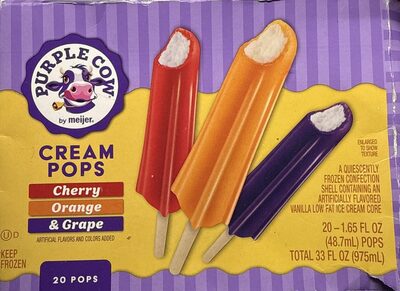 Orange, Cherry, & Grape Cream Pops, Orange, Cherry, & Grape