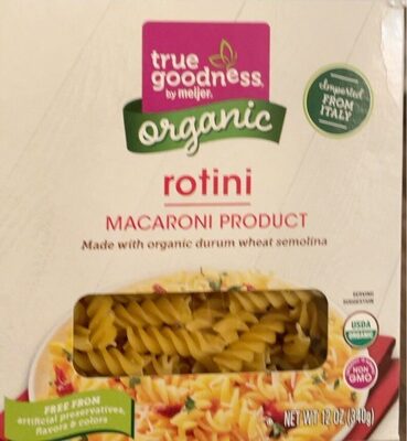 Organic Macaroni Product, Rotini