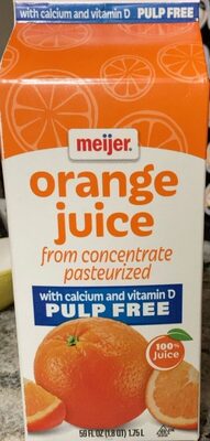 Pulp Free Orange Juice With Calcium And Vitamin D, Pulp Free Orange