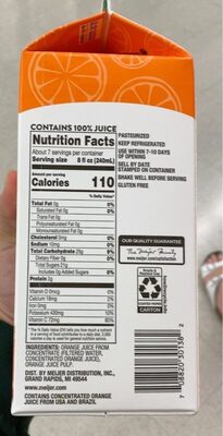 Orange Juice With Pulp, Orange With Pulp