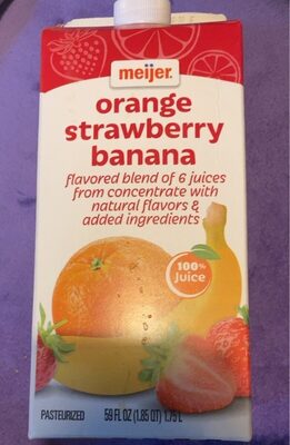 Orange Strawberry Banana Flavored Blend Of Apple, Orange, Pineapple, Banana, And Strawberry Juices, Orange Strawberry Banana