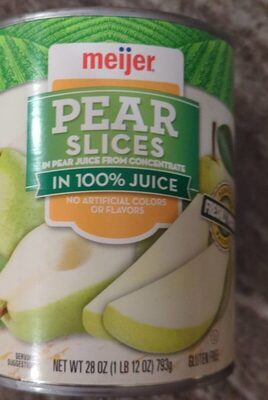 Pear Slices In Pear Juice, Pear Juice