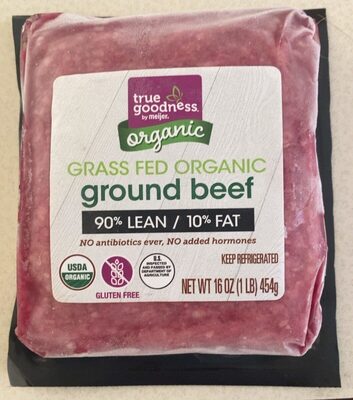 90% Lean/10% Fat Grass Fed Organic Ground Beef