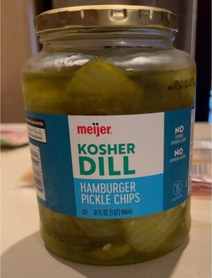 Kosher Dill Hamburger Pickle Chips, Kosher Dill