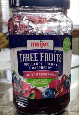 Blueberry, Cherry & Raspberry Three Fruits Light Preserves, Blueberry, Cherry & Raspberry