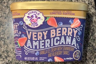 Very Berry Americana Vanilla Premium Ice Cream With Strawberry And Blueberry Swirls, Very Berry Americana