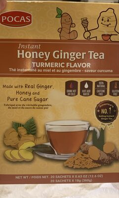 Turmeric Flavor Instant Honey Ginger Tea Sachets, Turmeric