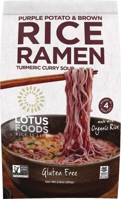 Purple Potato & Brown Rice Ramen Turmeric Curry Soup, Purple Potato & Brown