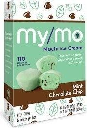 Mint Chocolate Chip Mint Flavored Premium Mochi Ice Cream With Chocolate Flavored Chips In Sweet Rice Dough, Mint Chocolate Chip