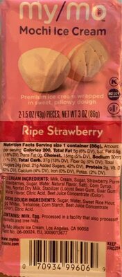 Strawberry Premium Ice Cream In Sweet Rice Dough, Strawberry
