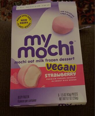 Vegan Strawberry Premium In Sweet Rice Dough Frozen Dessert, Strawberry