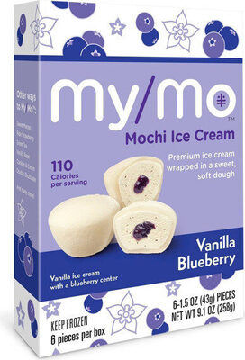 Vanilla Blueberry Mochi Ice Cream, Vanilla Blueberry