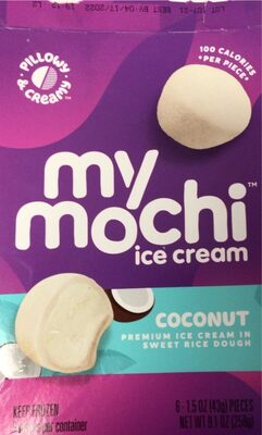 Coconut Premium Mochi Ice Cream In Sweet Rice Dough, Coconut