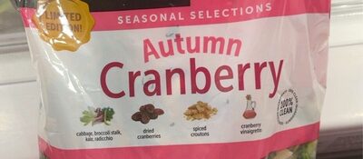 Autumn Cranberry Cabbage, Broccoli Stalk, Kale, Radicchio Dried Cranberries Spiced Croutons Cranberry Vinaigrette Chopped Salad Kit, Autumn Cranberry