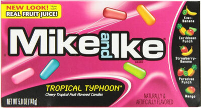 Tropical Typhoon Kiwi Banana, Caribbean Punch, Strawberry Banana, Paradise Punch, Mango Chewy Tropical Fruit Flavored Candy, Tropical Typhoon