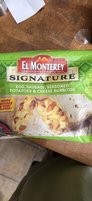 Egg, Sausage, Cheese & Potato Burritos, Egg, Sausage, Cheese & Potato