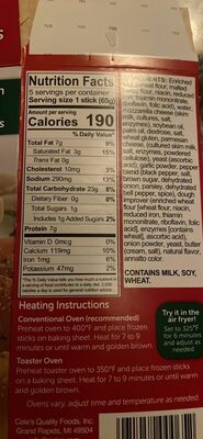 Mozzarella Cheesesticks, Mozzarella