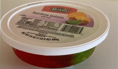 Rainbow Gelatin With Fruit, Rainbow Gelatin