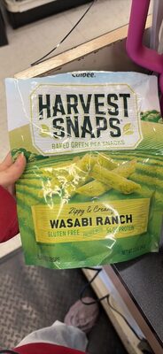 Wasabi Ranch Flavored Zippy & Creamy Green Pea Snack Crisps, Wasabi Ranch
