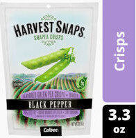 Black Pepper Flavored Green Pea Snack Crisps, Black Pepper
