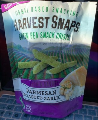 Parmesan Roasted Garlic Green Pea Snack Crisps, Parmesan Roasted Garlic