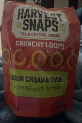 Sour Cream & Onion Flovored Red Lentil Snack Crisps, Sour Cream & Onion