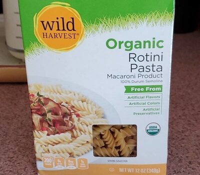 Organic Pasta Macaroni Product, Rotini