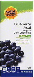 Blueberry Acai Flavored Belgian Dark Chocolate, Blueberry Acai