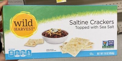 Saltine Crackers Topped With Sea Salt, Sea Salt
