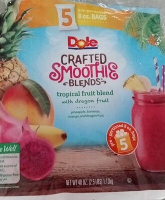 Tropical Fruit Blend With Dragon Fruit Pineapple, Bananas, Mango, And Dragon Fruit Crafted Smoothie Blends, Tropical Fruit Blend With Dragon Fruit