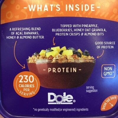 Acai Bowls Blend With Fruit & Granola, Protein
