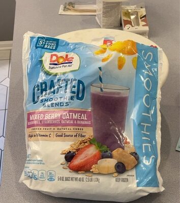 Mixed Berry Oatmeal Blueberries, Strawberries, Oatmeal & Bananas Crafted Smoothie Blends, Mixed Berry Oatmeal