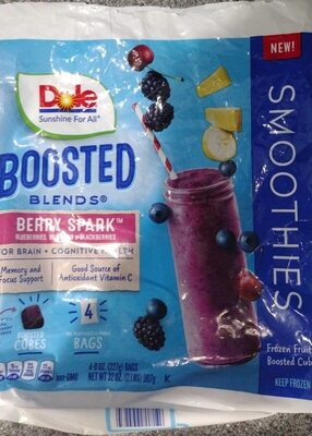 Berry Sparkt Blueberries, Bananas & Blackberries Smoothies Boosted Blends, Berry Spark