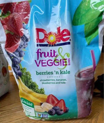 Berries 'N Kale Strawberries, Bananas, Blueberries And Kale Fruit & Veggie Blends, Berries 'N Kale