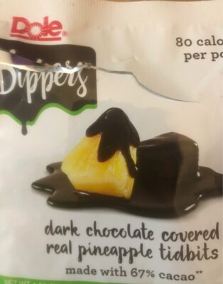 Dark Chocolate Covered Pineapple Tidbits Dippers, Dark Chocolate Pineapple