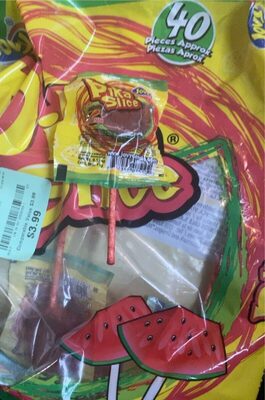 Watermelon Flavor Pika Slice Chili Covered Hard Candy Lollipop, Watermelon