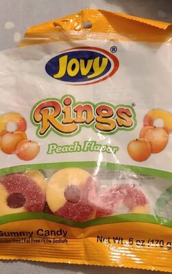 Peach Flavor Rings Gummy Candy, Peach