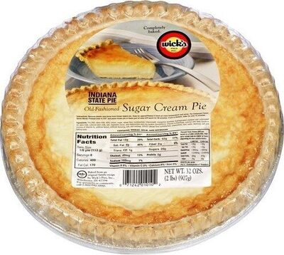 Old-Fashioned Sugar Cream Pie, Sugar Cream