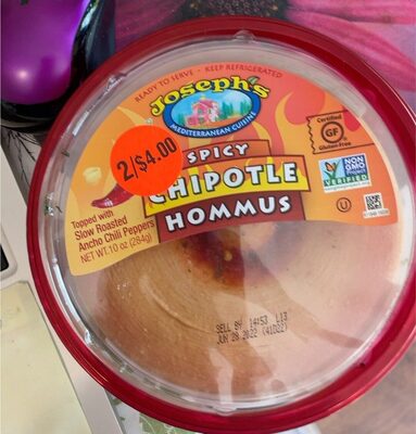 Spicy Hommus Topped With Slow Roasted Ancho Chili Peppers