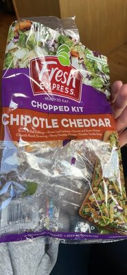 Chipotle Cheddar Romaine, Red & Green Cabbage, Carrots And Green Onions Chipotle Ranch Dressing Sharp Cheddar Cheese, Cheddar Tortilla Strips Salad Chopped Kit, Chipotle Cheddar
