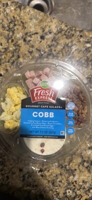Cobb Iceberg Lettuce, Green Leaf Lettuce, Smoked Turkey Breast Meat, Bacon Crumbles, Crumbled Hard Boiled Eggs, With Bleu Cheese Dressing Salads