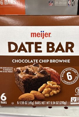 Chocolate Chip Brownie Date Bars, Chocolate Chip Brownie