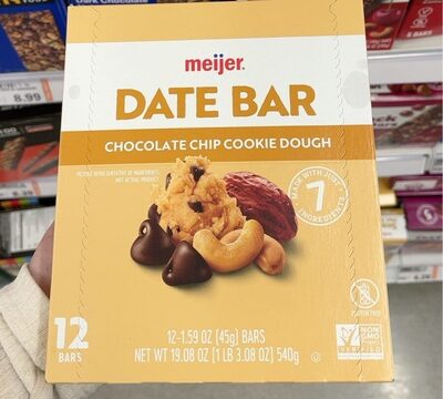 Chocolate Chip Cookie Dough Date Bars, Chocolate Chip Cookie Dough