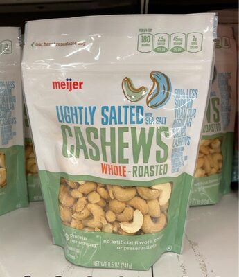 Lightly Salted Roasted Whole Cashews With Sea Salt, Lightly Salted Roasted